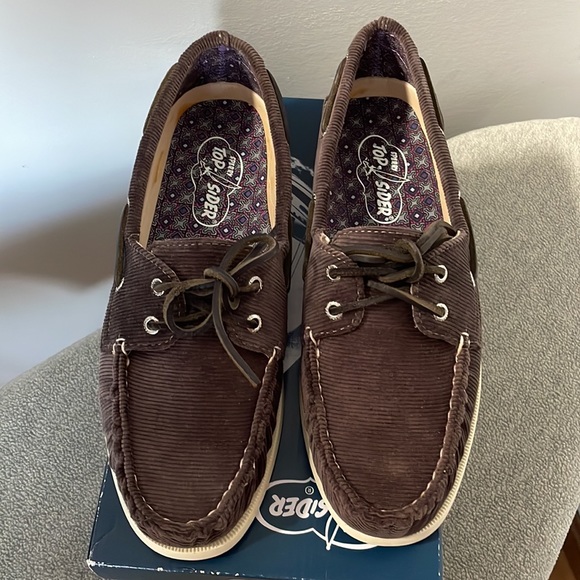 Sperry Top-Sider Women's A/O 2-eye Grey washed Corduroy Boat Shoe, color: brown - Picture 3 of 14